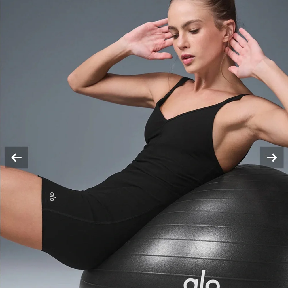 ALO Yoga Black Fitted Romper Jumpsuit